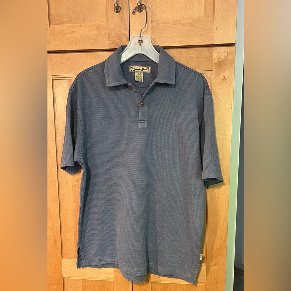 Jamaica Jaxx Blue Grey Men's Collared Polo Shirt Medium